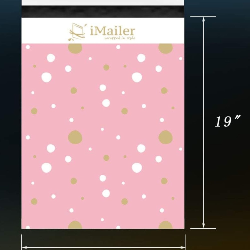 20- 14.5”x19” Pink & Gold Thank You Poly Mailers | Boutique Packaging - Picture 2 of 3